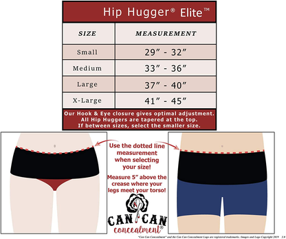 Can Can Concealment Hip Hugger Elite- Women’S Compression Holster for Concealed Carry – IWB / OWB Gun Holster Apparel & Accessories > Clothing > Underwear & Socks > Underwear Can Can Concealment LLC   