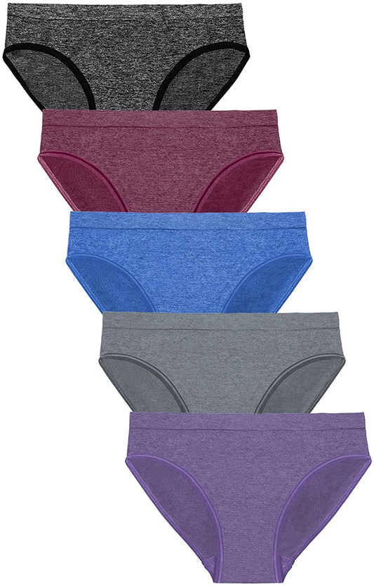 R RUXIA Women'S Hipster Panties Seamless Low-Rise Cheekini Panty Soft Stretch Bikini Underwear (Multi Colors,Pack of 5) …  R RUXIA Set-j016-2 Large 