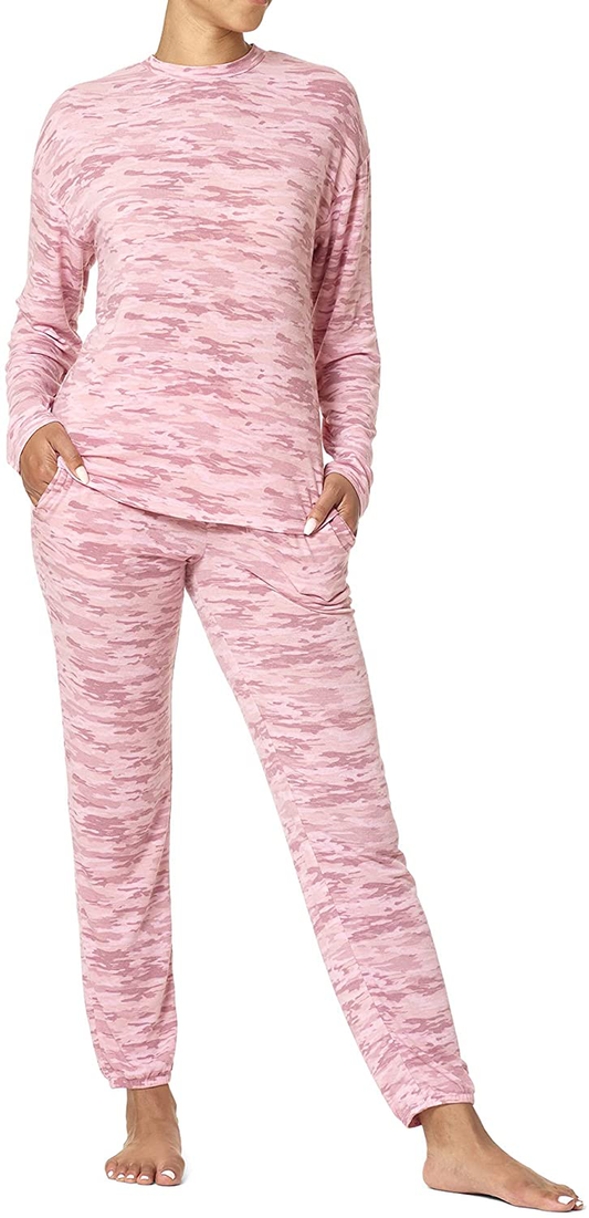 HUE Women's Long Sleeve Tee and Jogger Pant 2 Piece Pajama Set Apparel & Accessories > Clothing > Sleepwear & Loungewear > Pajamas HUE Zephyr - Camo Medium 