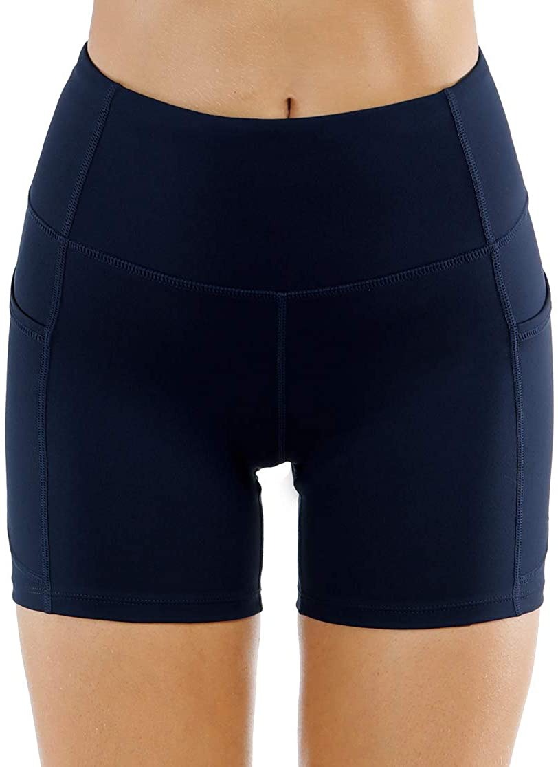 THE GYM PEOPLE High Waist Yoga Shorts for Women'S Tummy Control Fitness Athletic Workout Running Shorts with Deep Pockets Apparel & Accessories > Clothing > Shorts Kylie Max   