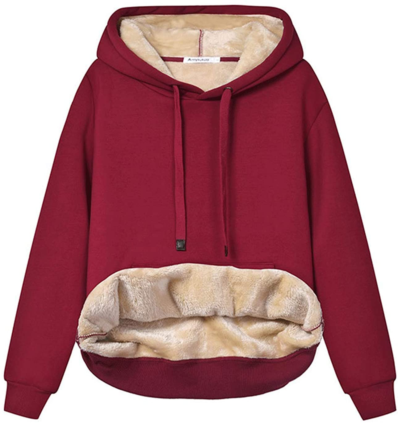 Haellun Womens Casual Winter Warm Fleece Sherpa Lined Pullover Hooded Sweatshirt Apparel & Accessories > Clothing > Activewear Kylie Max   