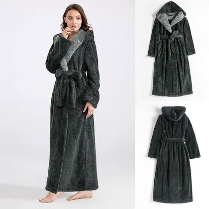Robes for Women with Hood Long Soft Warm Full Length Sleepwear Luxurious Plush Fleece Winter Ladies Robes Apparel & Accessories > Clothing > Sleepwear & Loungewear > Robes Kylie Max   