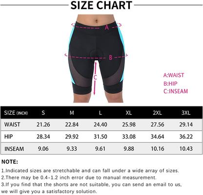 Beroy Bike Shorts Women 3D Gel Padded with Pocket Indoor- Outdoor Cycling Spining - Shorts Apparel & Accessories > Clothing > Shorts Kylie Max   