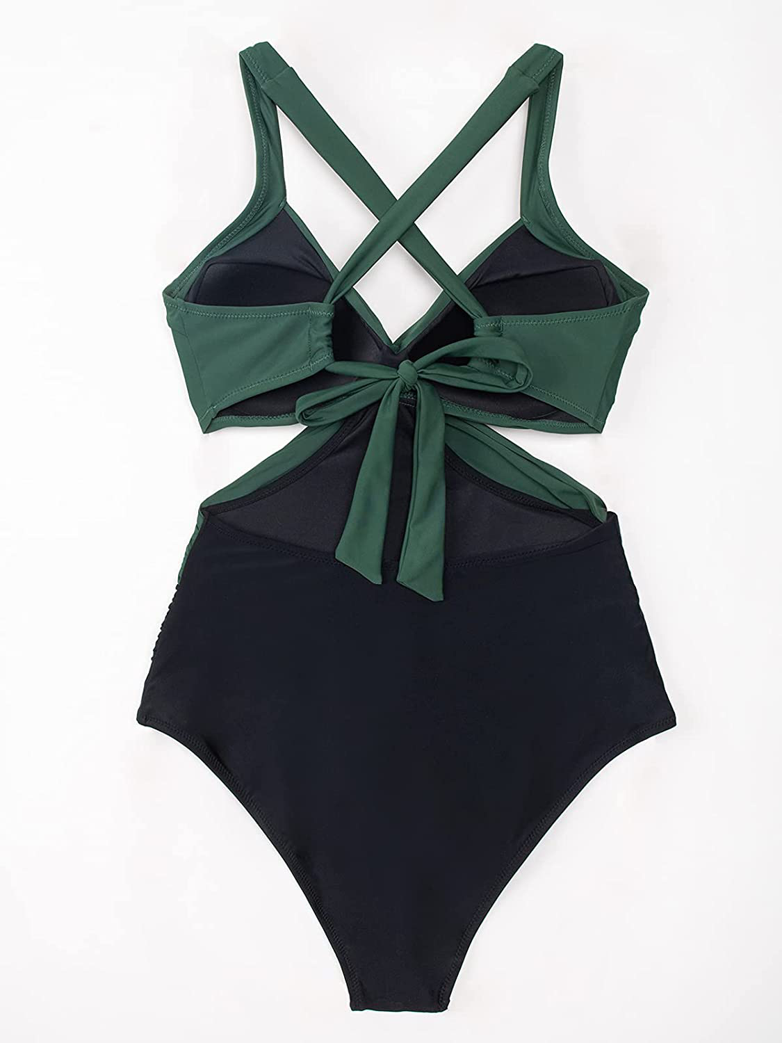 CUPSHE Women'S One Piece Swimsuit V Neck Colorblock Bathing Suit Apparel & Accessories > Clothing > Swimwear Kylie Max   