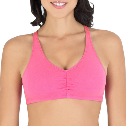 Fruit of the Loom Women'S Adjustable Shirred Front Racerback Sports Bra Apparel & Accessories > Clothing > Underwear & Socks > Bras Kylie Max   