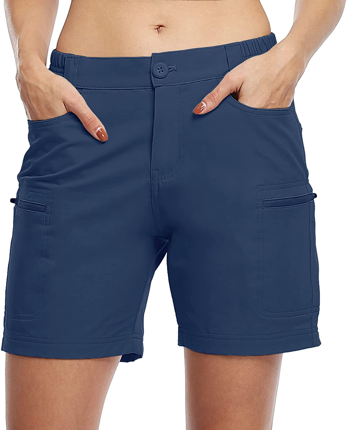 Willit Women'S Hiking Cargo Shorts Stretch Golf Active Shorts Outdoor Summer Shorts with Pockets Water Resistant 5" Apparel & Accessories > Clothing > Shorts Kylie Max   