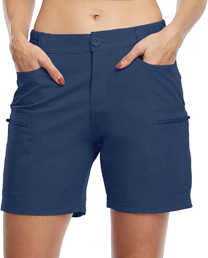 Willit Women'S Hiking Cargo Shorts Stretch Golf Active Shorts Outdoor Summer Shorts with Pockets Water Resistant 5" Apparel & Accessories > Clothing > Shorts Kylie Max   