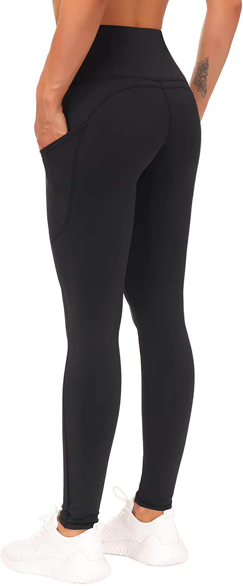THE GYM PEOPLE Thick High Waist Yoga Pants with Pockets, Tummy Control Workout Running Yoga Leggings for Women Apparel & Accessories > Clothing > Activewear THE GYM PEOPLE   