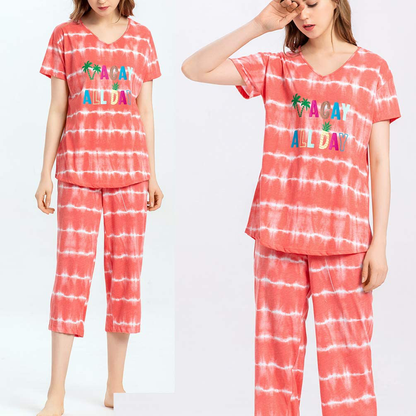 ENJOYNIGHT Women'S Sleepwear Tops with Capri Pants Pajama Sets Apparel & Accessories > Clothing > Sleepwear & Loungewear > Pajamas Kylie Max   