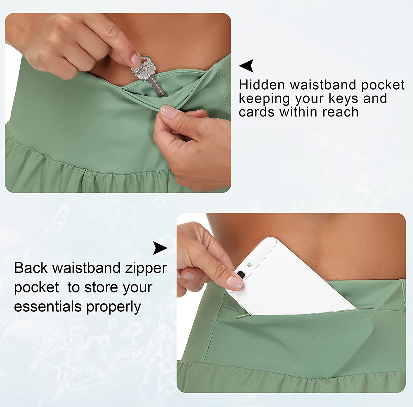 THE GYM PEOPLE Womens High Waisted Running Shorts Quick Dry Athletic Workout Shorts with Mesh Liner Zipper Pockets Apparel & Accessories > Clothing > Shorts Kylie Max   