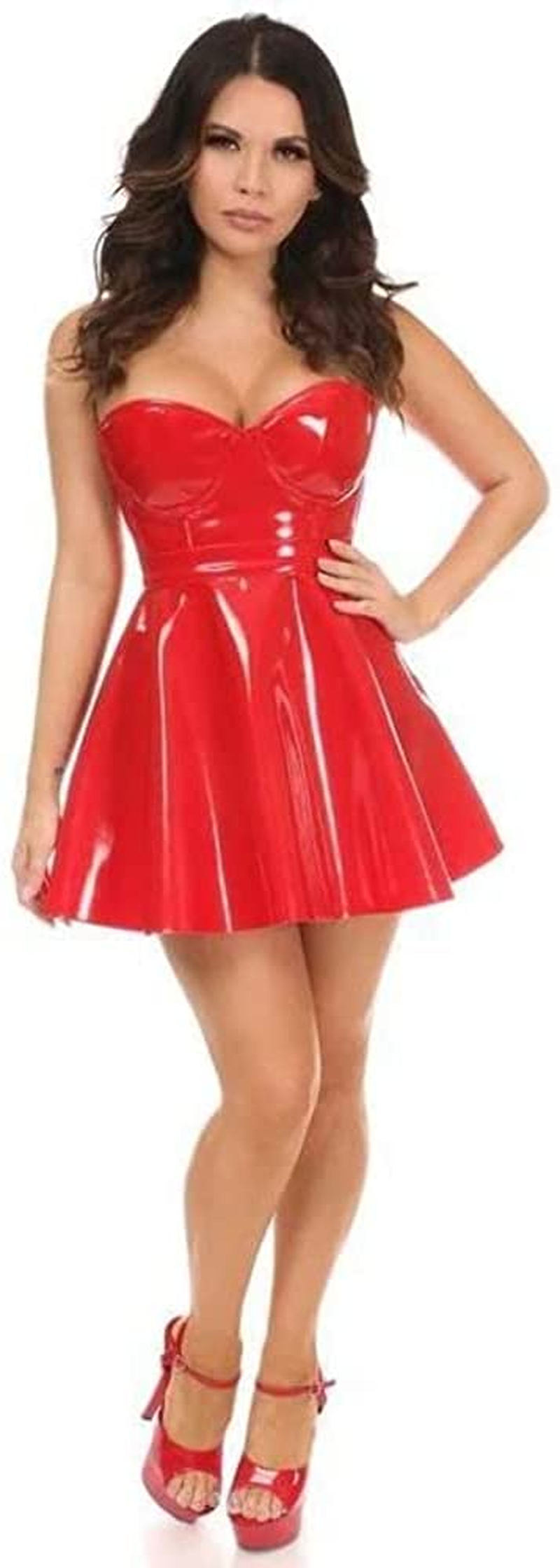 Daisy Corsets Lavish Black Patent PVC Underwire Bustier Apparel & Accessories > Clothing > Underwear & Socks > Lingerie Daisy corsets   