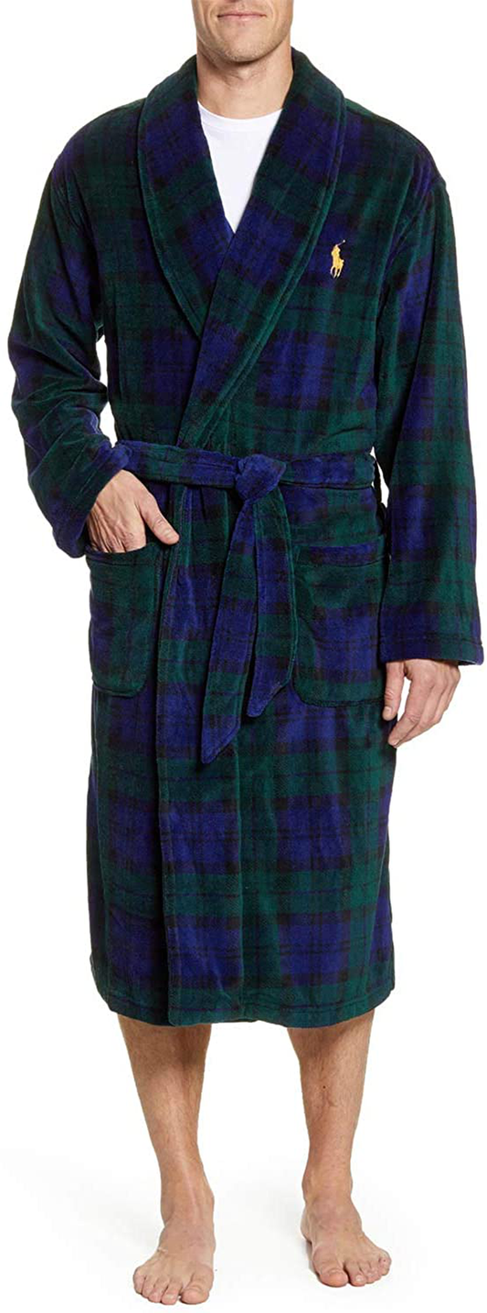 Polo Ralph Lauren Men'S Microfiber Plush Long Sleeve Shawl Collar Robe Apparel & Accessories > Clothing > Sleepwear & Loungewear > Robes Kylie Max   