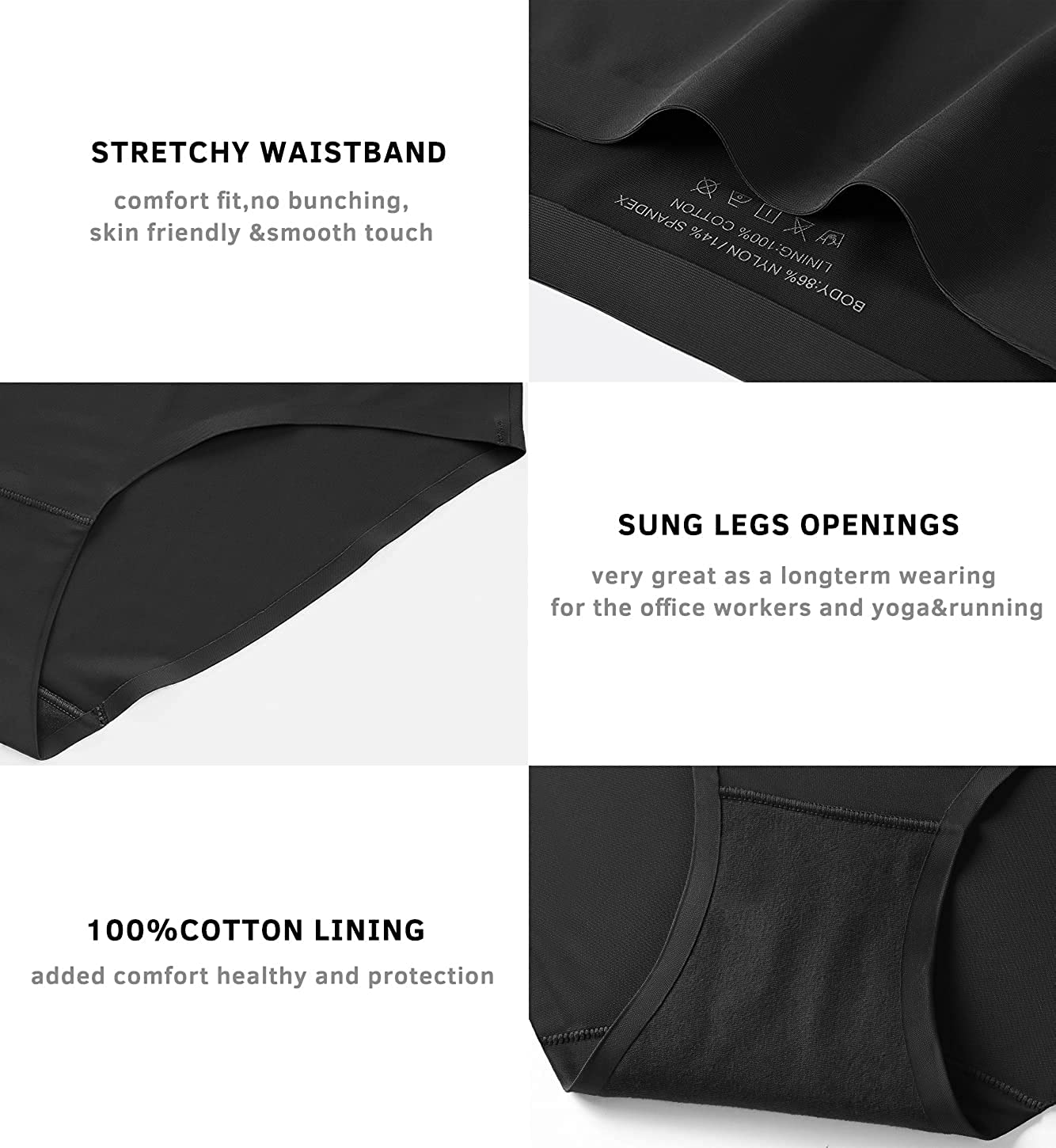 Wealurre Seamless Underwear Invisible Bikini No Show Nylon Spandex Women Panties Apparel & Accessories > Clothing > Underwear & Socks > Underwear Wealurre   