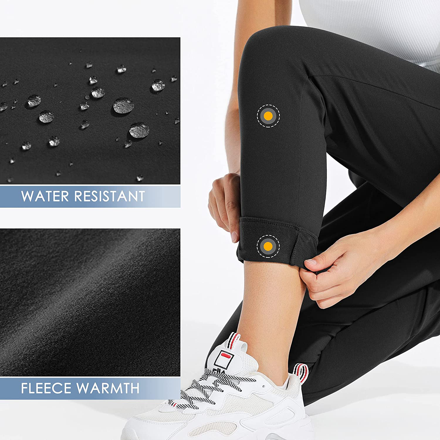 Willit Women'S Fleece Lined Joggers Warm Pants Running Thermal Sweatpants Winter Athletic Water Resistant with Pockets Apparel & Accessories > Clothing > Activewear Kylie Max   
