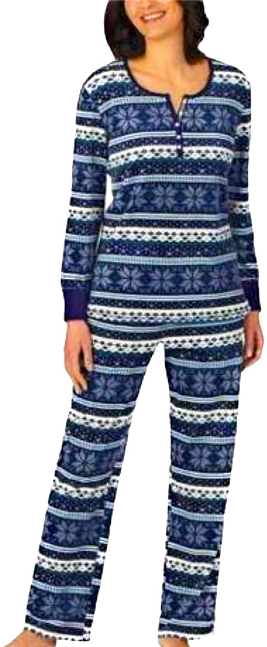 Nautica Women's 2 Piece Fleece Pajama Sleepwear Set Apparel & Accessories > Clothing > Sleepwear & Loungewear > Pajamas Nautica Blue Medium 