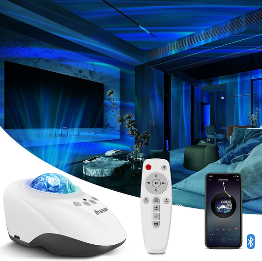 Northern Lights Projector, Htwon Aurora Night Light with Bluetooth Speaker, with 8 White Noise for Kids/Adult, Gifts for Women Men Teen Boys Girls Bedroom/Room/Party/Christmas Decor/Mood Lighting Arts & Entertainment > Party & Celebration > Gift Giving Htwon   