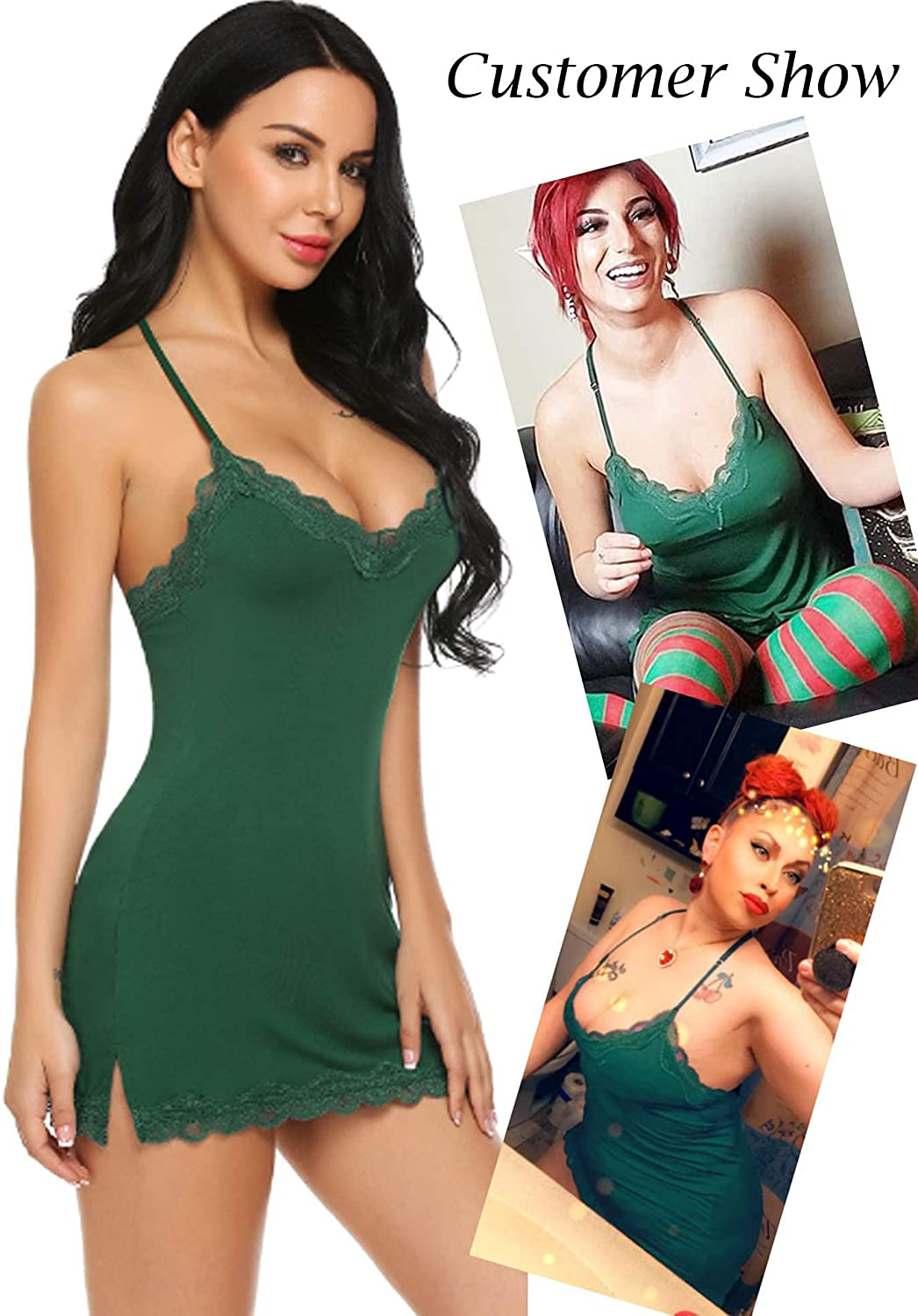 Avidlove Womens Sexy Sleepwear Sexy Chemise Lingerie Cotton Nightgowns for Women Apparel & Accessories > Clothing > Underwear & Socks > Lingerie Kylie Max   