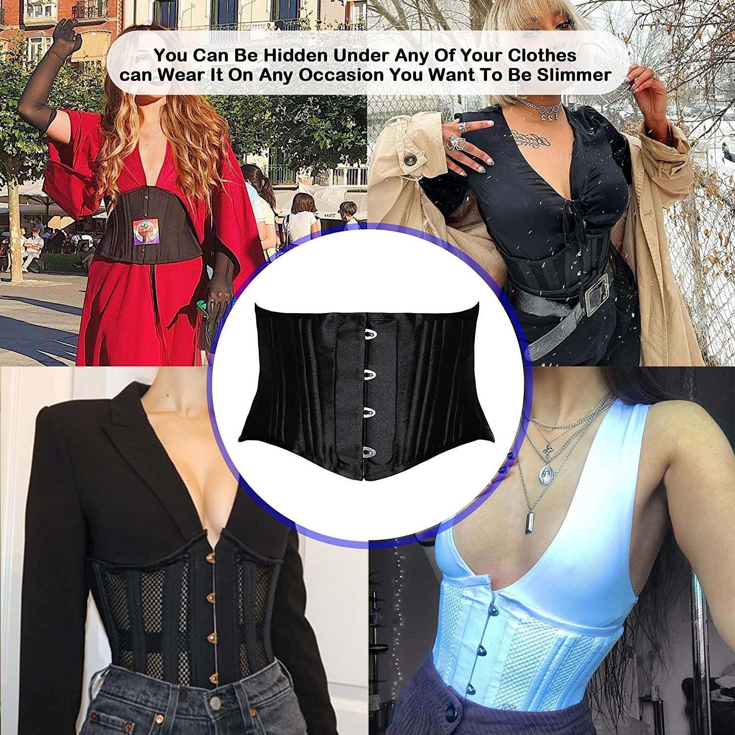 SHAPERX Women'S 26 Steel Boned Corset Short Torso Heavy Duty Waist Training Corsets Apparel & Accessories > Clothing > Underwear & Socks > Lingerie SHAPERX   