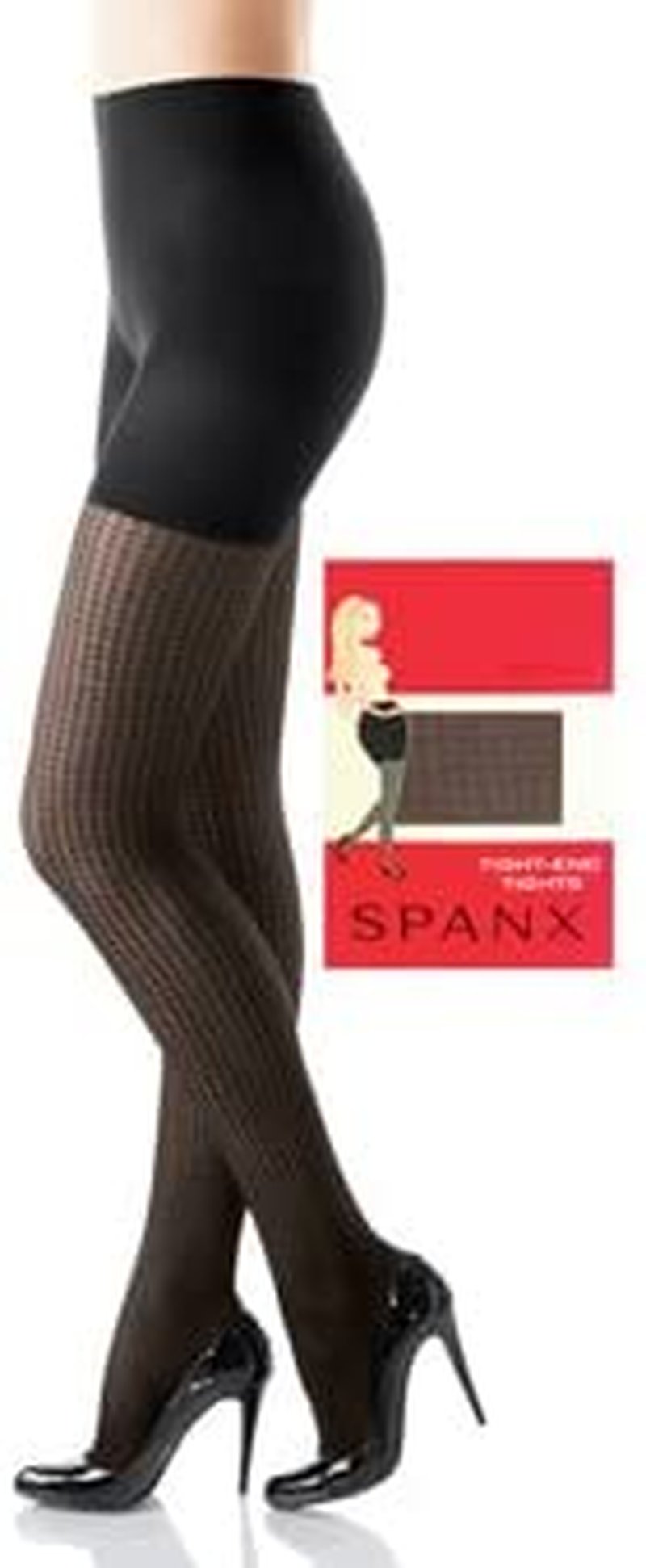Patterned Bodyshaping Houndstooth Tights - Black, B Apparel & Accessories > Clothing > Underwear & Socks > Shapewear SPANX   