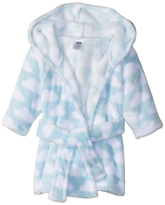 Hudson Baby Unisex Baby Plush Animal Face Robe, Blue Clouds, One Size, 0-9 Months Apparel & Accessories > Clothing > Sleepwear & Loungewear > Robes Kylie Max   