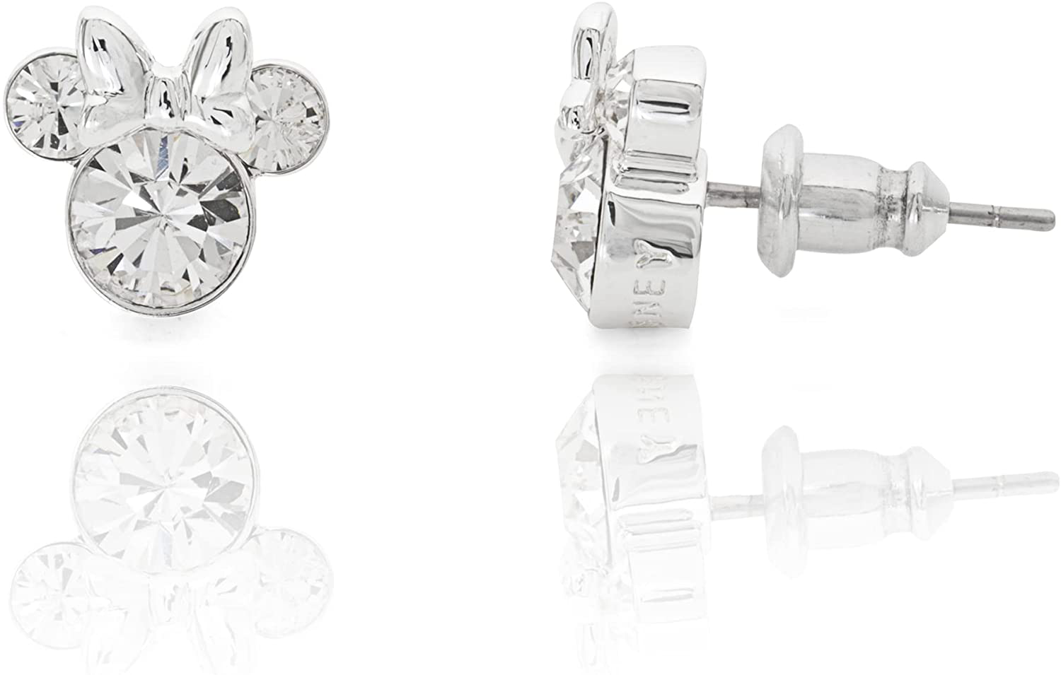 Disney Minnie Mouse Birthstone Jewelry, Silver Plated Crystal Stud Earrings for Women and Girls Arts & Entertainment > Party & Celebration > Gift Giving Disney April-Clear Crystal  