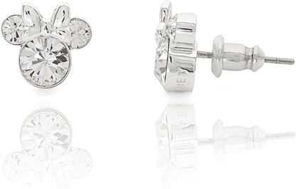 Disney Minnie Mouse Birthstone Jewelry, Silver Plated Crystal Stud Earrings for Women and Girls Arts & Entertainment > Party & Celebration > Gift Giving Disney April-Clear Crystal  