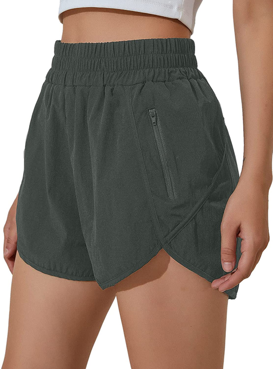 Blooming Jelly Womens High Waisted Running Shorts Athletic Workout Shorts Quick Dry Pants with Zipper Pocket Apparel & Accessories > Clothing > Shorts Kylie Max   