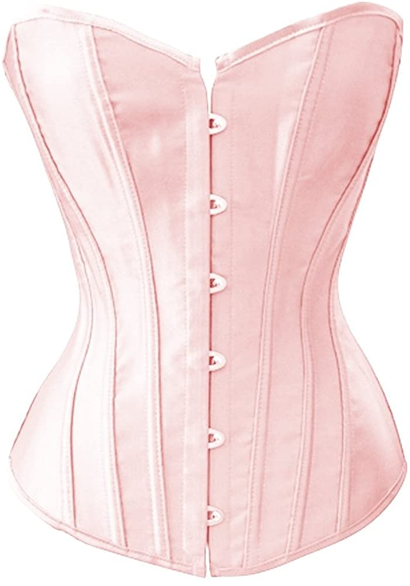 Chicastic Black Satin Sexy Strong Boned Corset Lace up Overbust Waist Cincher Bustier Bodyshaper Top - Also White & Red Apparel & Accessories > Clothing > Underwear & Socks > Lingerie Chicastic   