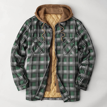 Merthy Mens Big and Tall Berber Lined Flannel Shirts Jacket Casual Long Sleeve Button down Hooded Plaid Parka Coat S-5XL Apparel & Accessories > Clothing > Underwear & Socks > Shapewear Merthy   