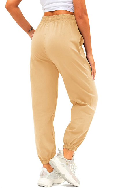 Women'S Cotton Sweatpants High Waisted Pants with Pockets Athletic Fit Joggers for Women Lounge,Jogging Apparel & Accessories > Clothing > Activewear Kylie Max   