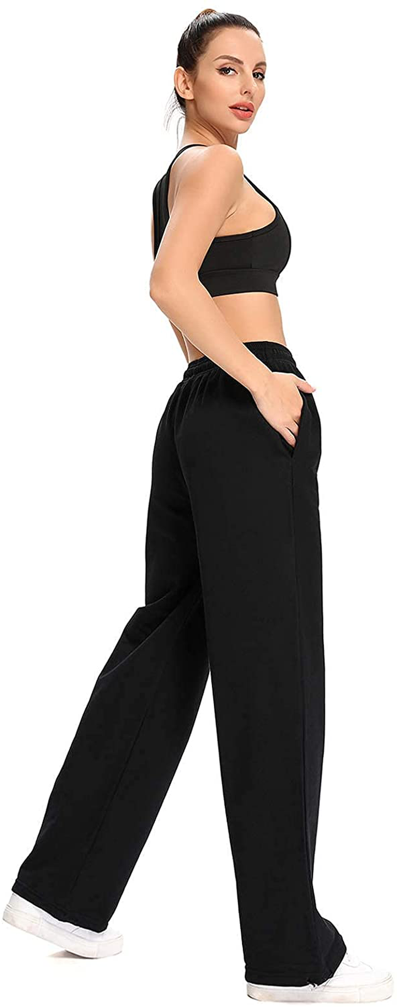 Cakcton Women'S Sweatpants with Pockets Joggers High Waisted Loose Workout Yoga Lounge Drawstring Active Casual Sports Pants Apparel & Accessories > Clothing > Activewear Kylie Max   