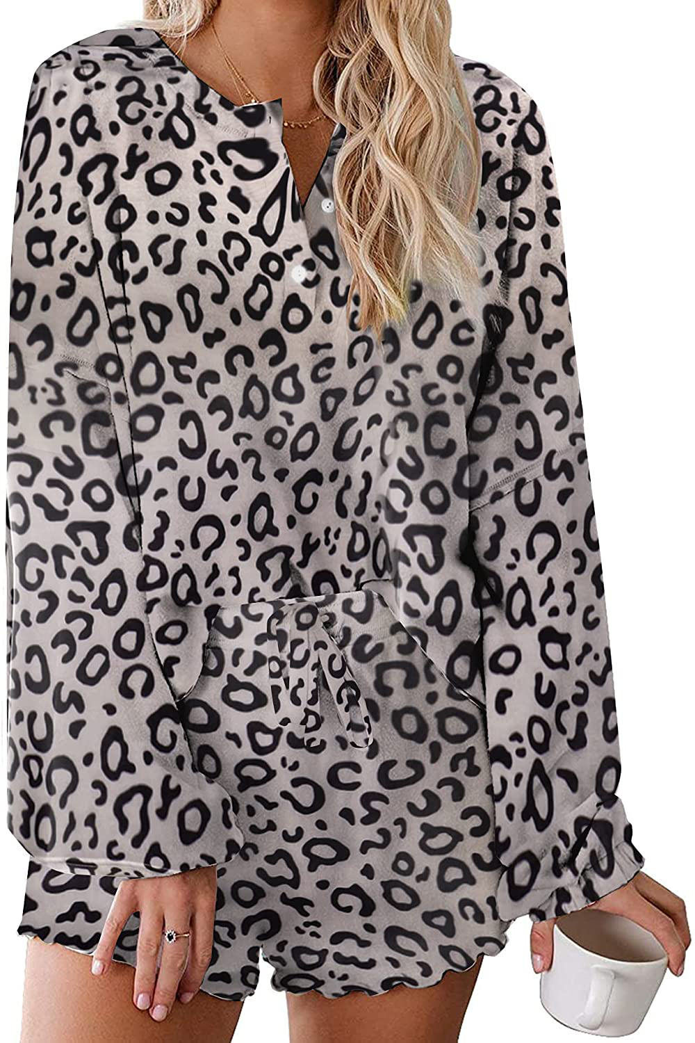 Ekouaer Tie Dye Pajamas Set Womens Loungewear Sleepwear 2 Piece PJ Sets Apparel & Accessories > Clothing > Sleepwear & Loungewear > Pajamas Ekouaer Lovely Long Sleeve 9 Medium 
