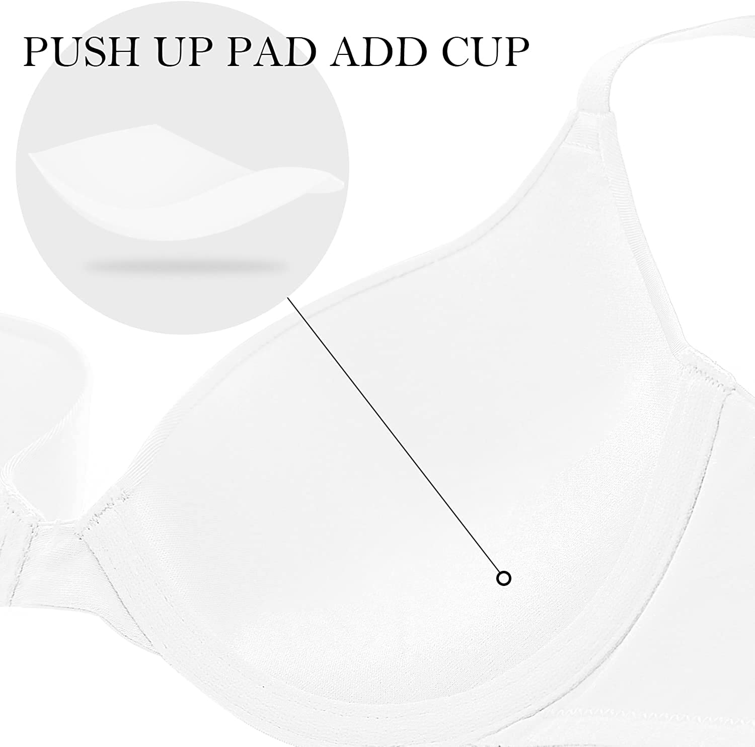 Wingslove Women's Push Up Everyday Basic Comfort Lightly Padded Underwire Plunge T-Shirt Bra Lift Up Apparel & Accessories > Clothing > Underwear & Socks > Bras Wingslove   