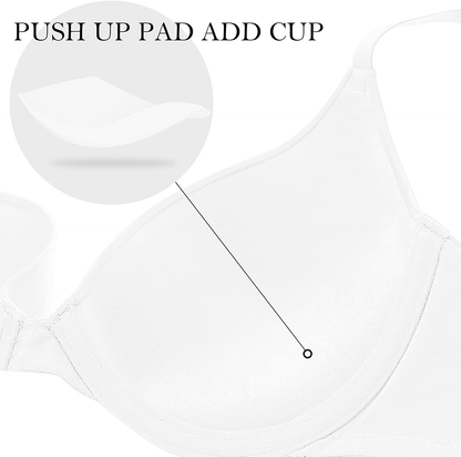 Wingslove Women's Push Up Everyday Basic Comfort Lightly Padded Underwire Plunge T-Shirt Bra Lift Up Apparel & Accessories > Clothing > Underwear & Socks > Bras Wingslove   