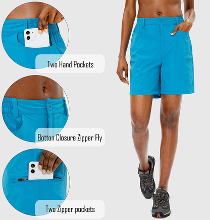 Viodia Women'S Hiking Cargo Shorts Quick Dry Stretch Lightweight Camping Shorts for Women with Zipper Pockets Apparel & Accessories > Clothing > Shorts Kylie Max   