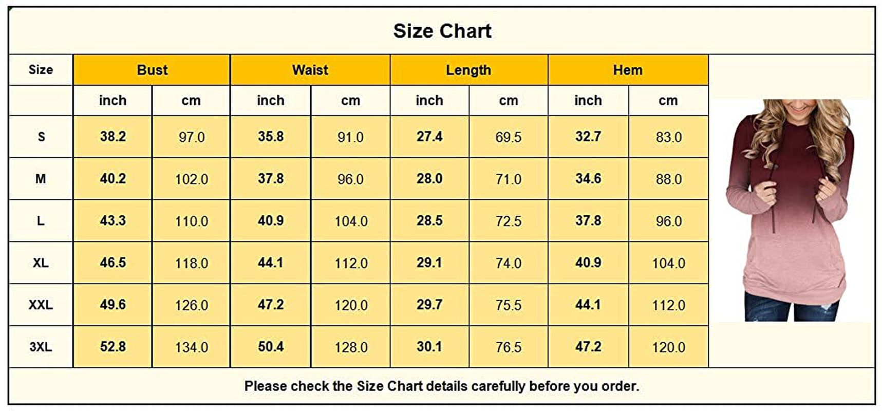 Onlypuff Womens Hoodie Sweatshirts Casual Tunic Tops Long Sleeve Hoody with Kangaroo Pockets Apparel & Accessories > Clothing > Activewear Kylie Max   