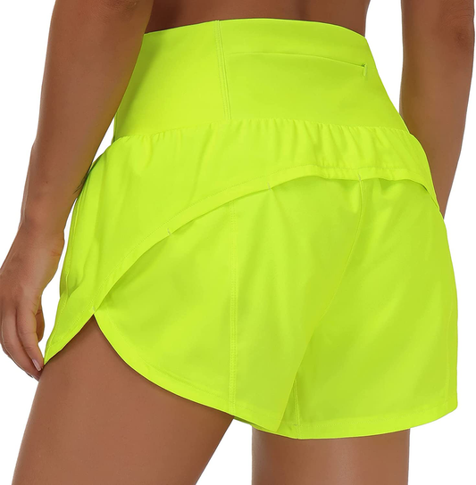 THE GYM PEOPLE Womens High Waisted Running Shorts Quick Dry Athletic Workout Shorts with Mesh Liner Zipper Pockets Apparel & Accessories > Clothing > Shorts Kylie Max   