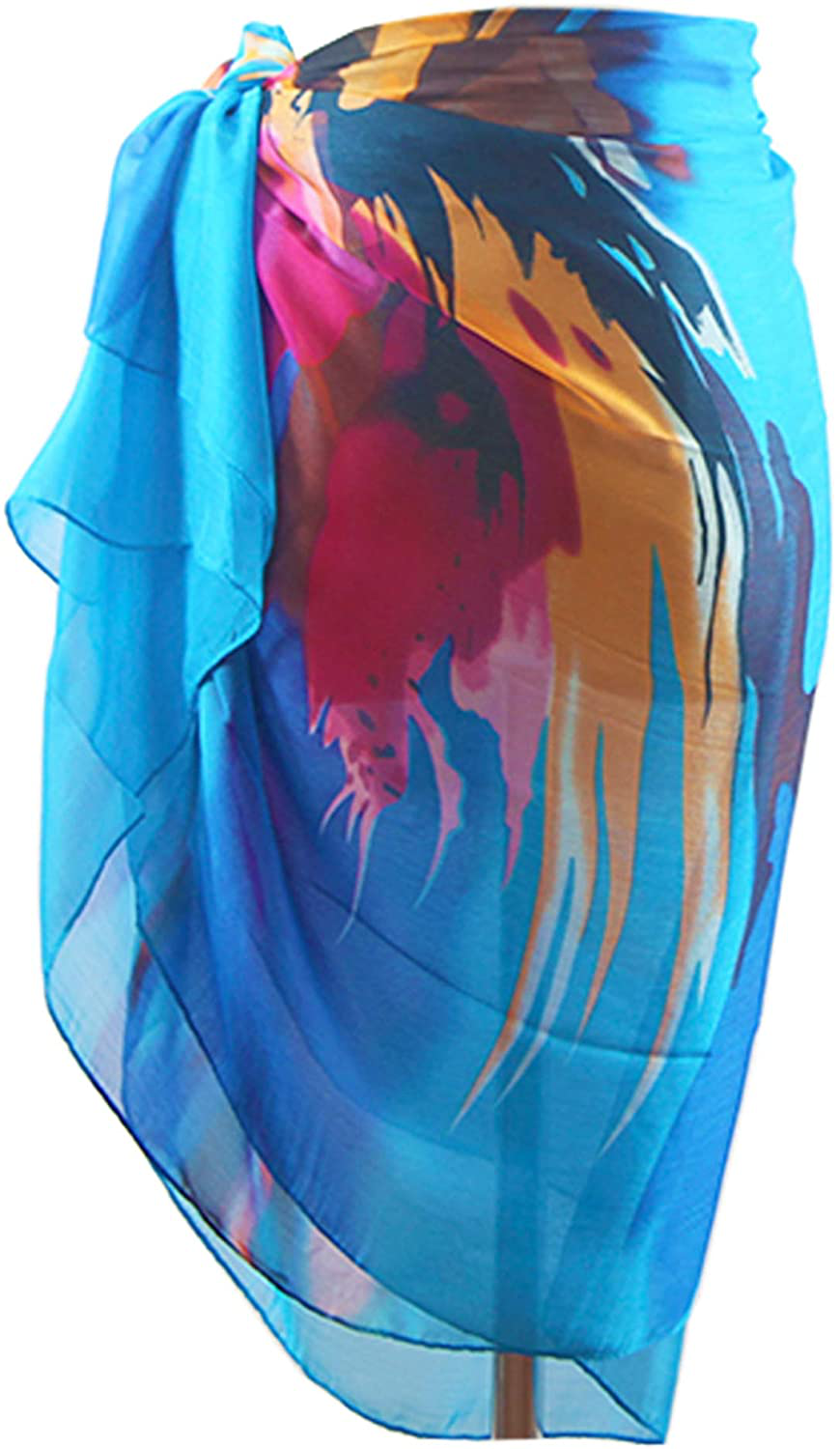 Missshorthair Womens Chiffon Beach Pareos Sarong Sheer Swimsuit Cover Ups Swimwear Bikini Wrap Apparel & Accessories > Clothing > Swimwear Kylie Max   