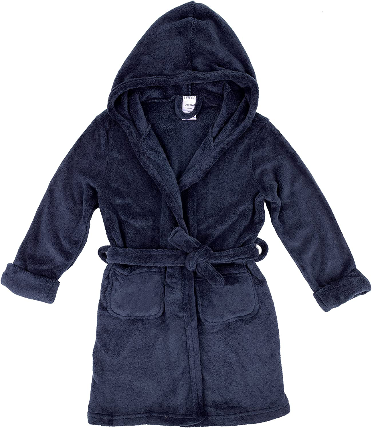 Leveret Kids Robe Boys Girls Solid Hooded Fleece Sleep Robe Bathrobe (2 Toddler-16 Years) Variety of Colors Apparel & Accessories > Clothing > Sleepwear & Loungewear > Robes Kylie Max   