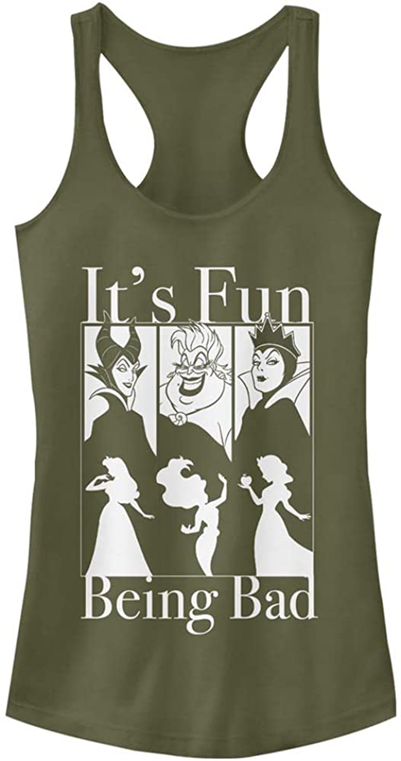 Disney Women'S It'S Fun Being Bad Ideal Racerback Graphic Tank Top Apparel & Accessories > Clothing > Activewear Kylie Max   