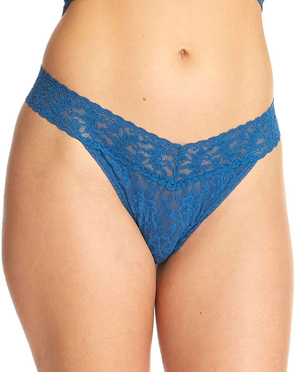 hanky panky Women's Signature Lace Original Rise Thong Apparel & Accessories > Clothing > Underwear & Socks > Underwear hanky panky Beguiling Blue  