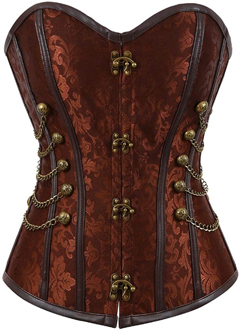 Frawirshau Women'S Gothic Steampunk Corset Bustier Waist Cincher Underbust Corset Vest Tank Top Apparel & Accessories > Clothing > Underwear & Socks > Lingerie frawirshau   