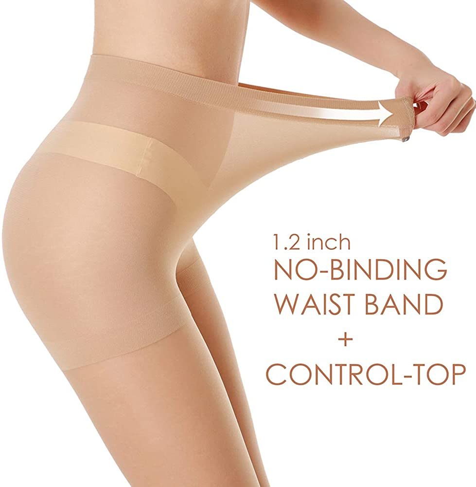 G&Y 3 Pairs Women'S Sheer Tights - 20D Control Top Pantyhose with Reinforced Toes Apparel & Accessories > Clothing > Underwear & Socks > Shapewear G&Y   