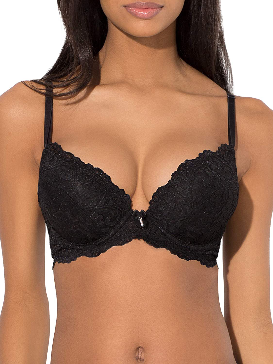 Smart & Sexy Women's Maximum Cleavage Underwire Push up Bra Apparel & Accessories > Clothing > Underwear & Socks > Bras Smart & Sexy Black Hue 38C 