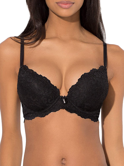 Smart & Sexy Women's Maximum Cleavage Underwire Push up Bra Apparel & Accessories > Clothing > Underwear & Socks > Bras Smart & Sexy Black Hue 38C 