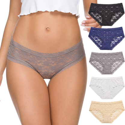 Wealurre Womens Underwear Lace Sexy Panties Bikini Panty for Women Seamless Hipster Pack Apparel & Accessories > Clothing > Underwear & Socks > Underwear Wealurre B/W/a/Db/G Large 