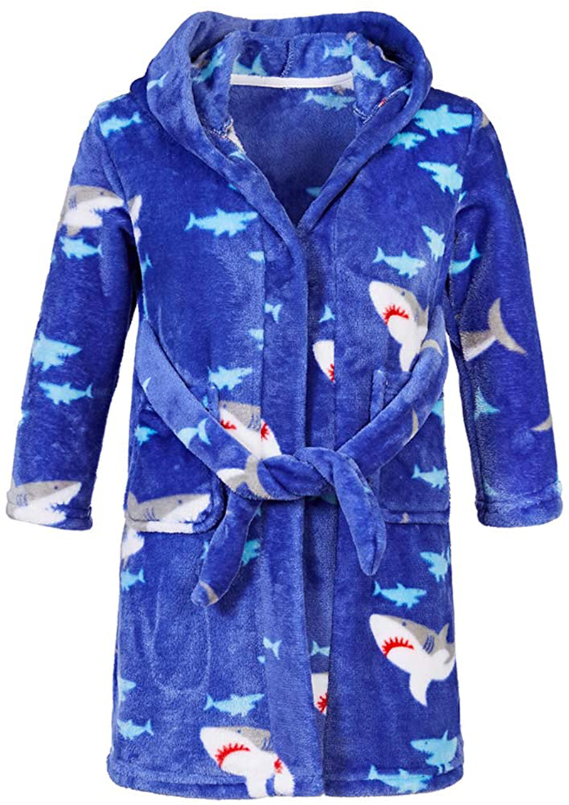 Boys Girls Bathrobes,Toddler Kids Hooded Robes Soft Children'S Flannel Bathrobes Hoodie Pajamas Sleepwear for Girls Boys Apparel & Accessories > Clothing > Sleepwear & Loungewear > Robes Kylie Max   