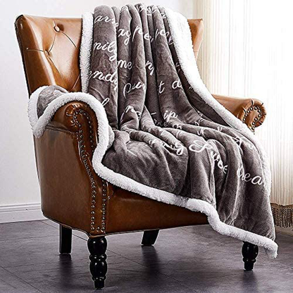 RHF Sherpa Blanket w/Words of Warm Hug, Family, Friendship, Positive Energy Healing Thoughts, Super Soft, Birthday Gifts for Women Men, Gift for Women, Womens Gifts, Mom Birthday Gifts(Throw, Violet) Arts & Entertainment > Party & Celebration > Gift Giving Rose Home Fashion Grey Throw(50"x60") 