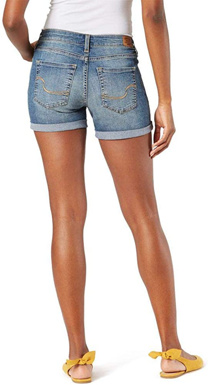 Signature by Levi Strauss & Co. Gold Label Women'S Mid-Rise Shorts (Standard and Plus) Apparel & Accessories > Clothing > Shorts Kylie Max   