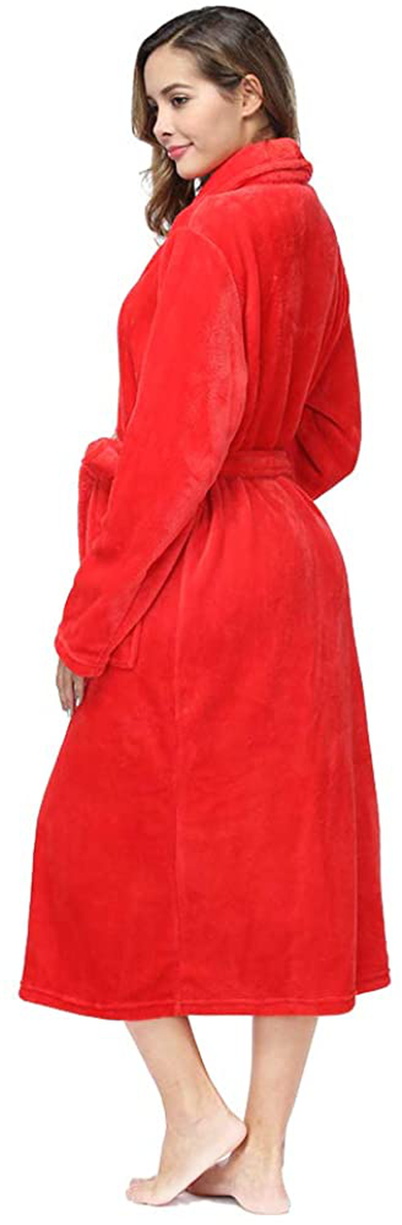 RONGTAI Womens Bathrobe Ladies Fleece Plush Warm Long Robes Apparel & Accessories > Clothing > Sleepwear & Loungewear > Robes Kylie Max   